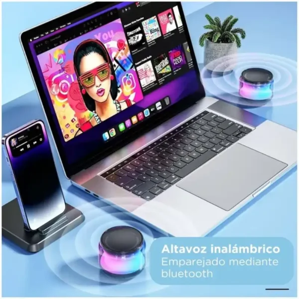 Parlante Bluetooth Recargable Con Luz